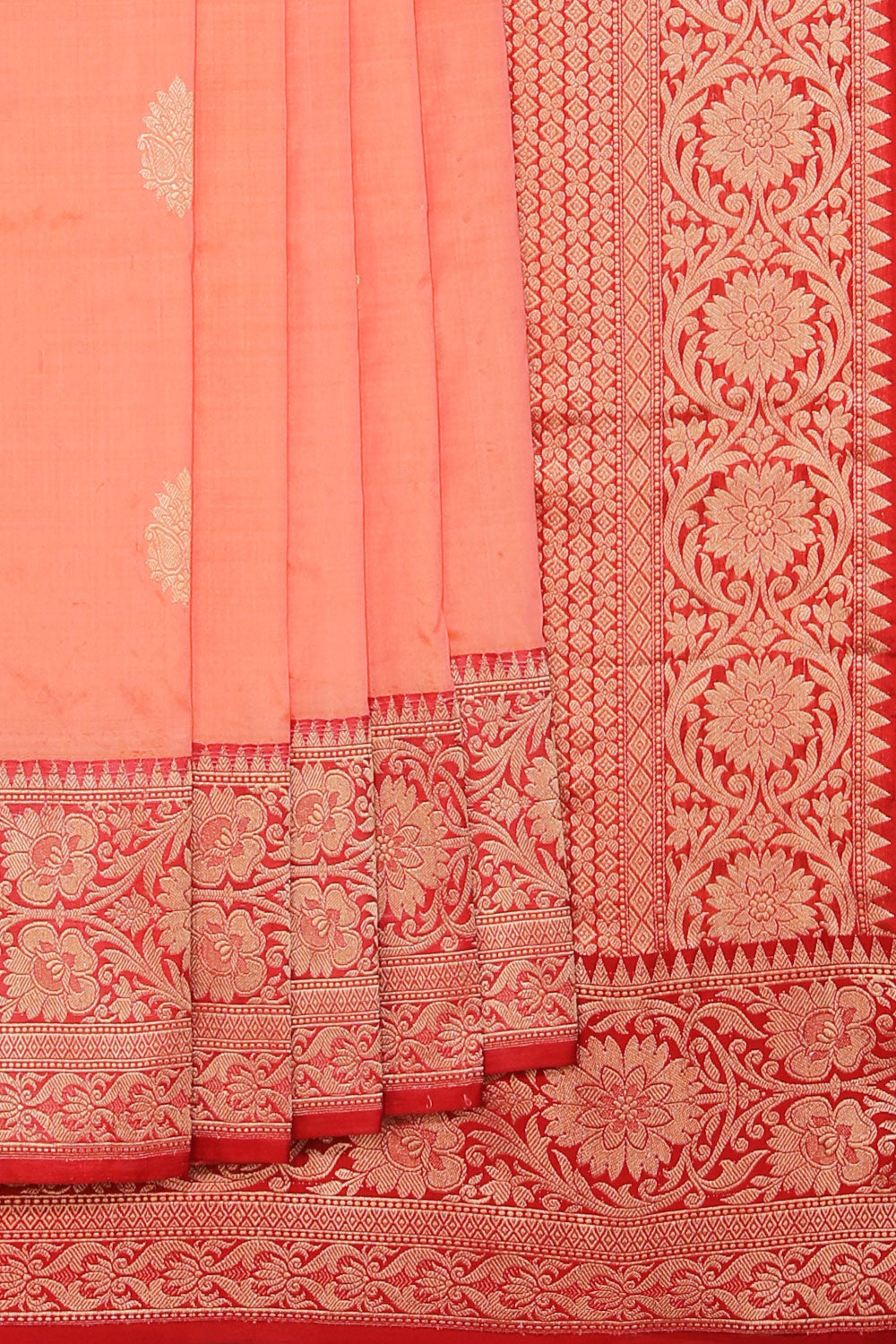 Collection of Banarasi Silk Peach Saree in a gallery layout