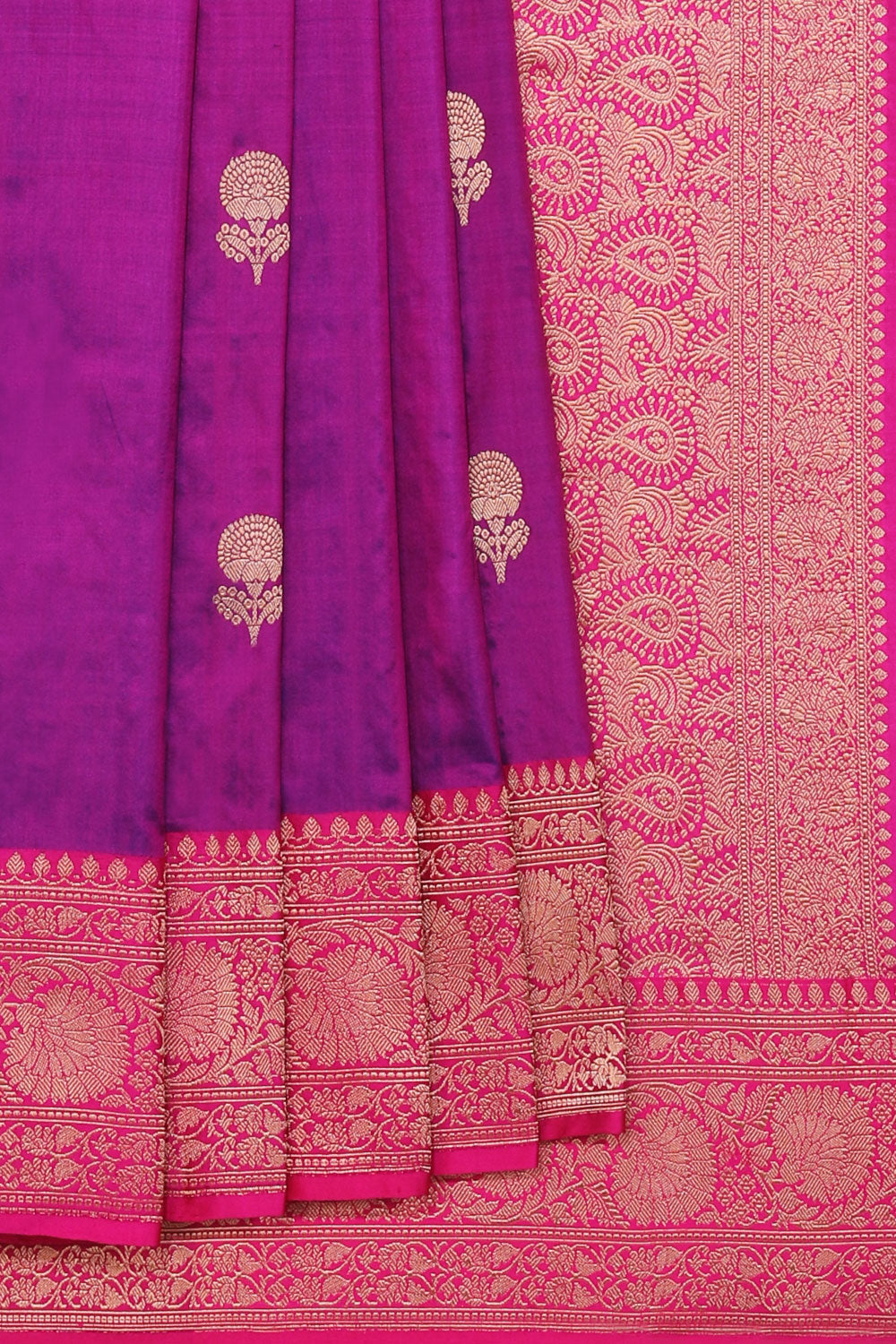 Collection of Banarasi Silk Violet Saree in a gallery layout