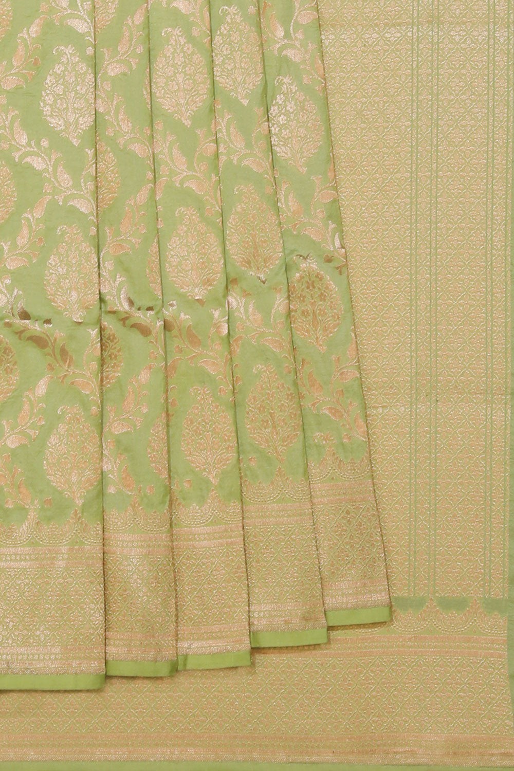 Collection of Banarasi Silk Mint Green Saree in a gallery layout