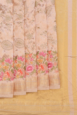 Image of Tissue Silk Pink Saree