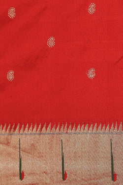 Collection of Paithani Silk Red Saree in a gallery layout