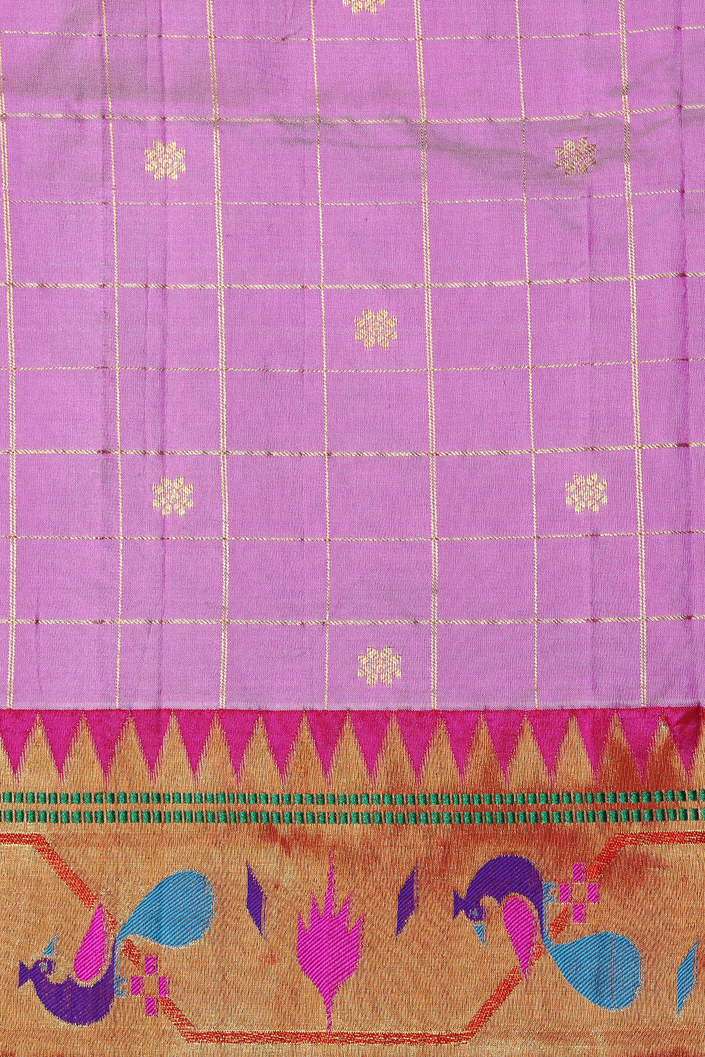 Collection of Paithani Silk Purple Saree in a gallery layout