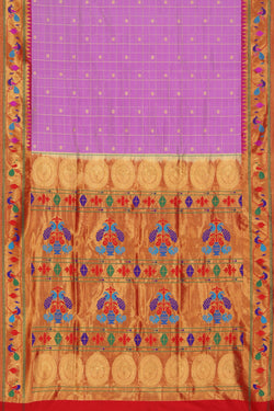 Collection of Paithani Silk Purple Saree in a gallery layout