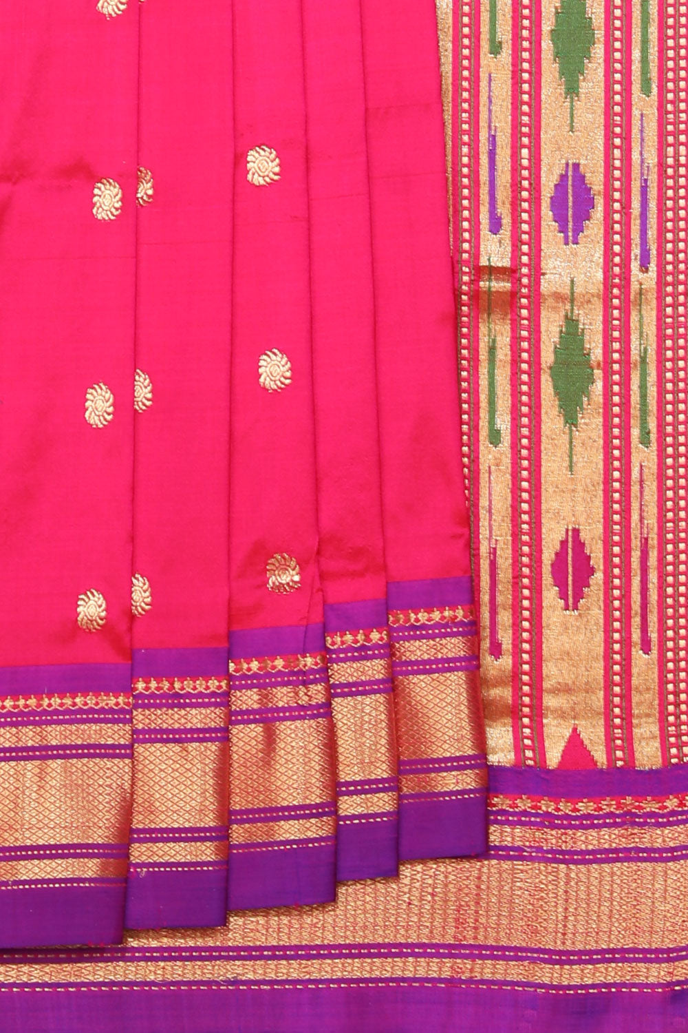 Collection of Paithani Silk Pink Saree in a gallery layout