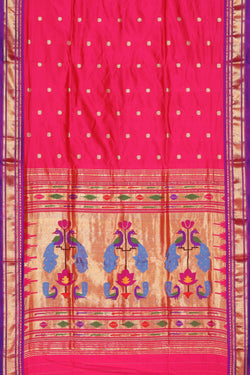 Collection of Paithani Silk Pink Saree in a gallery layout