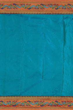 Collection of Paithani Silk Blue Saree in a gallery layout