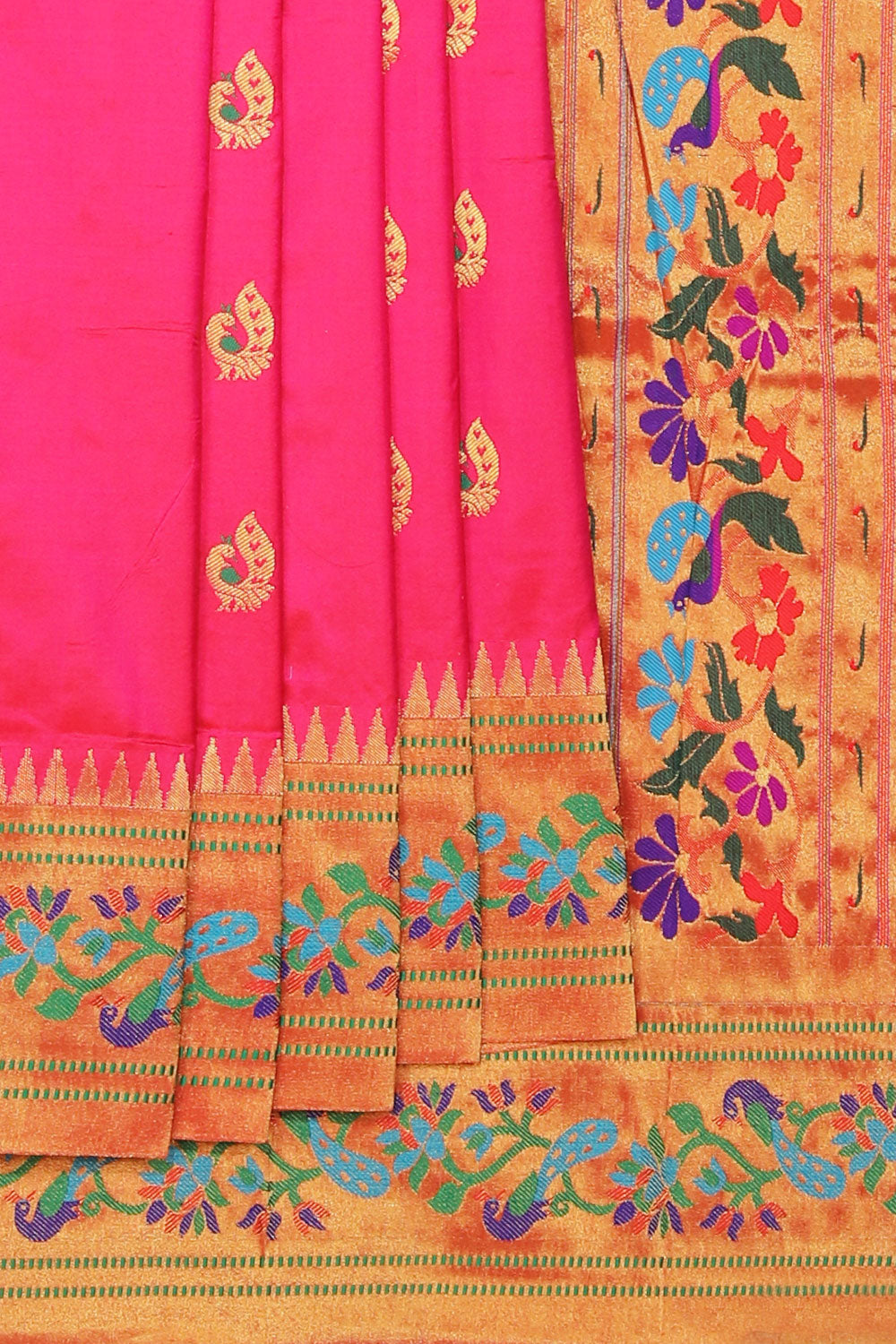 Collection of Paithani Silk Pink Saree in a gallery layout