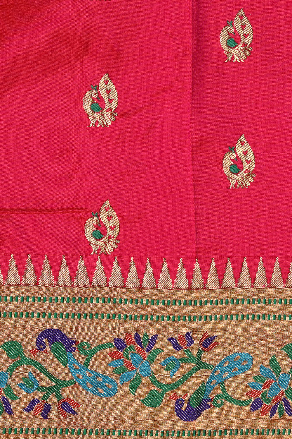 Collection of Paithani Silk Pink Saree in a gallery layout