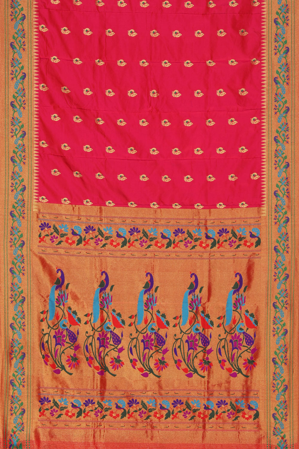 Collection of Paithani Silk Pink Saree in a gallery layout