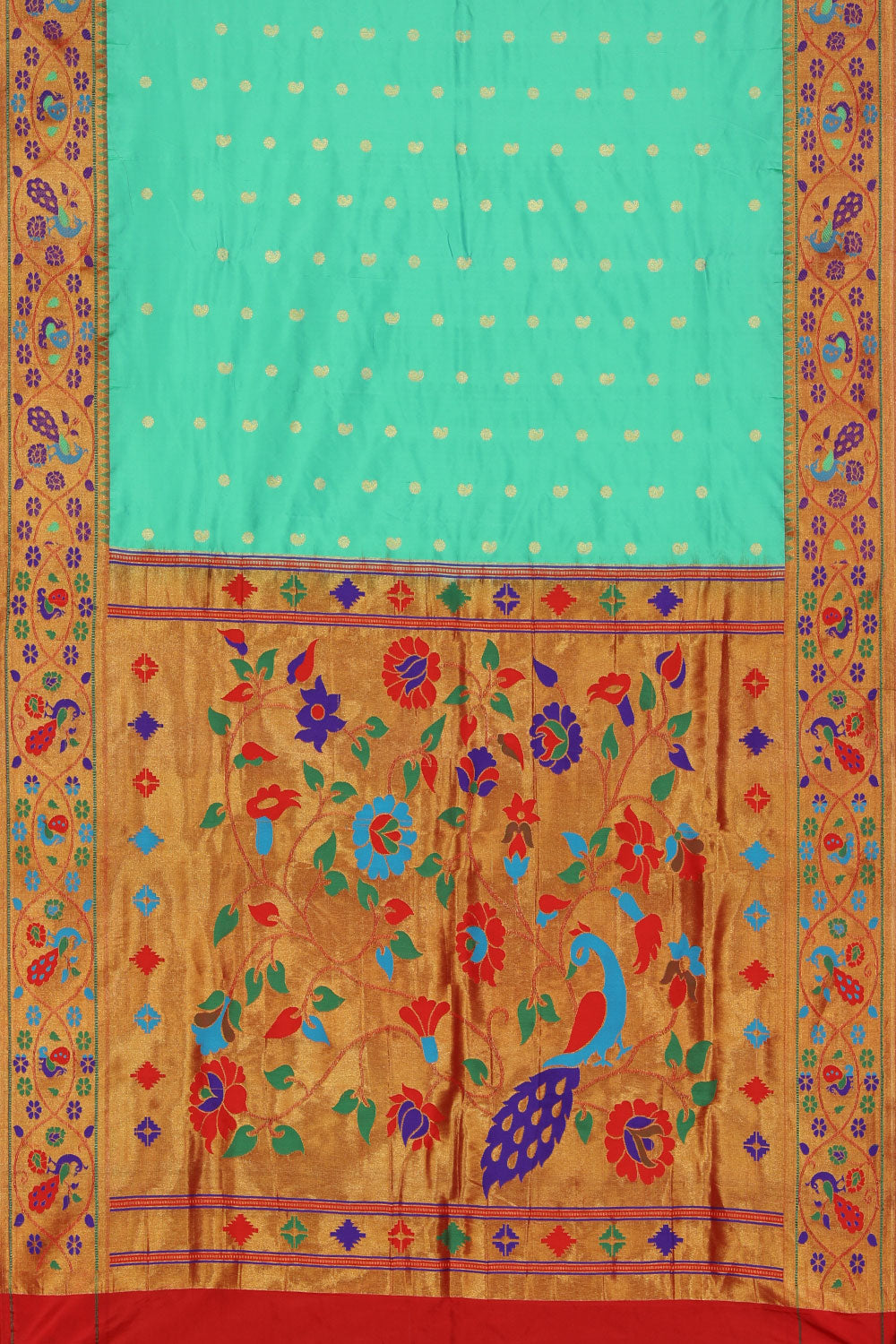 Image of Paithani Silk Sea Green Saree
