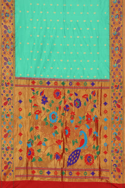 Image of Paithani Silk Sea Green Saree