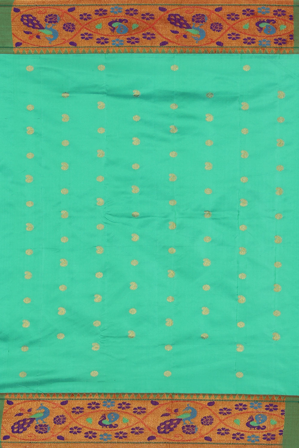 Image of Paithani Silk Sea Green Saree