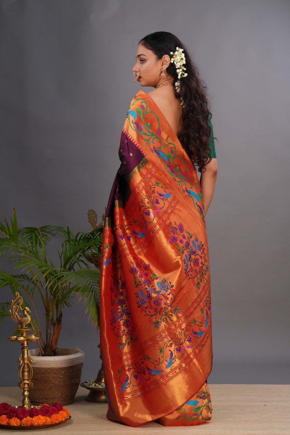 Paithani Deep-Wine Saree