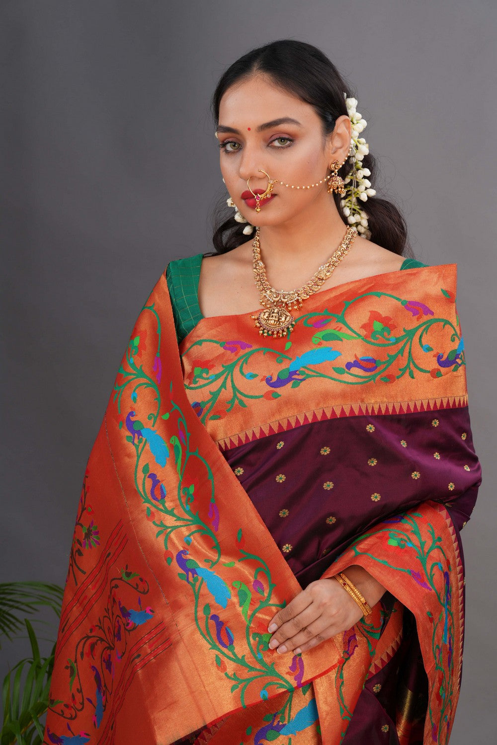 Paithani Deep-Wine Saree