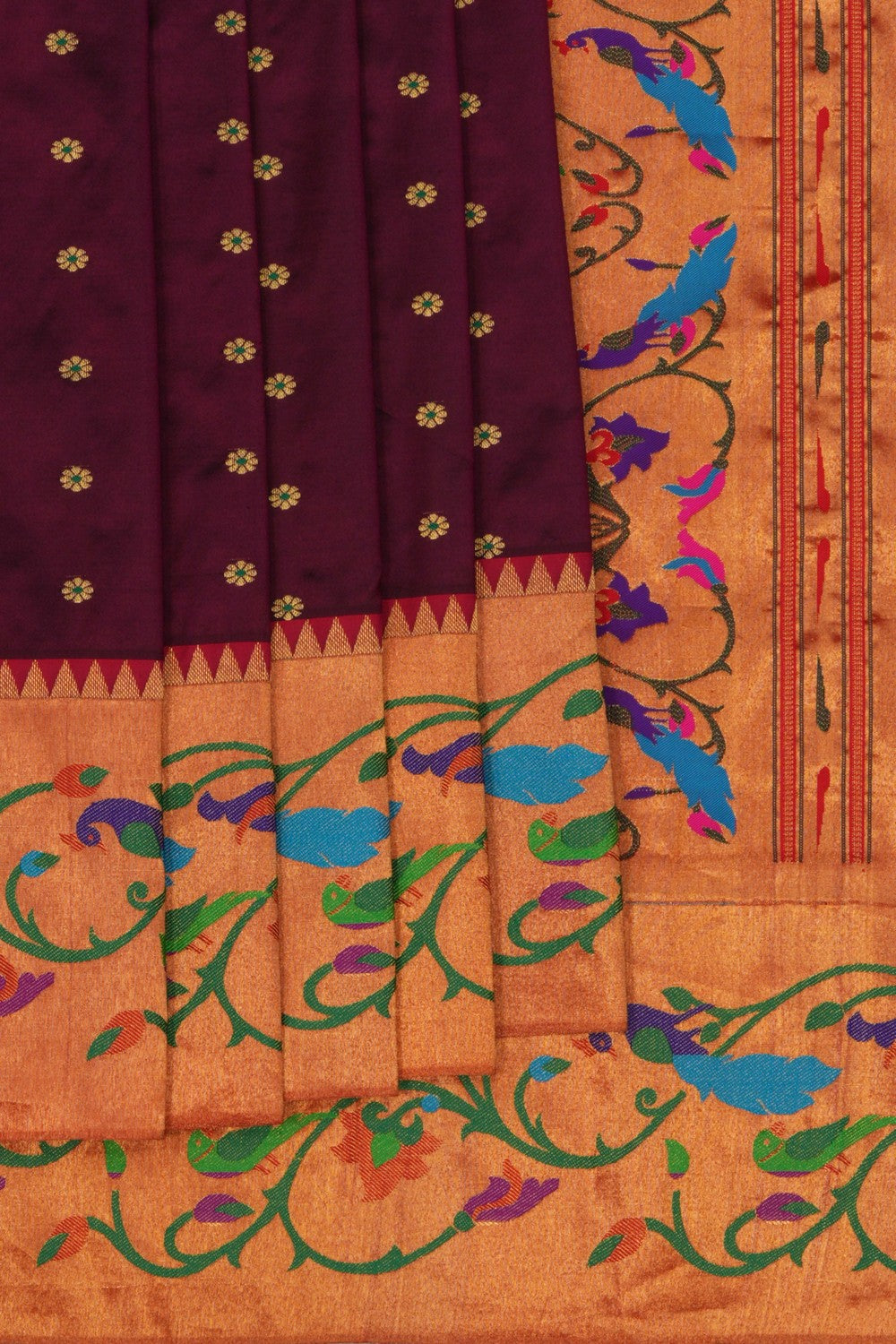 Paithani Deep-Wine Saree