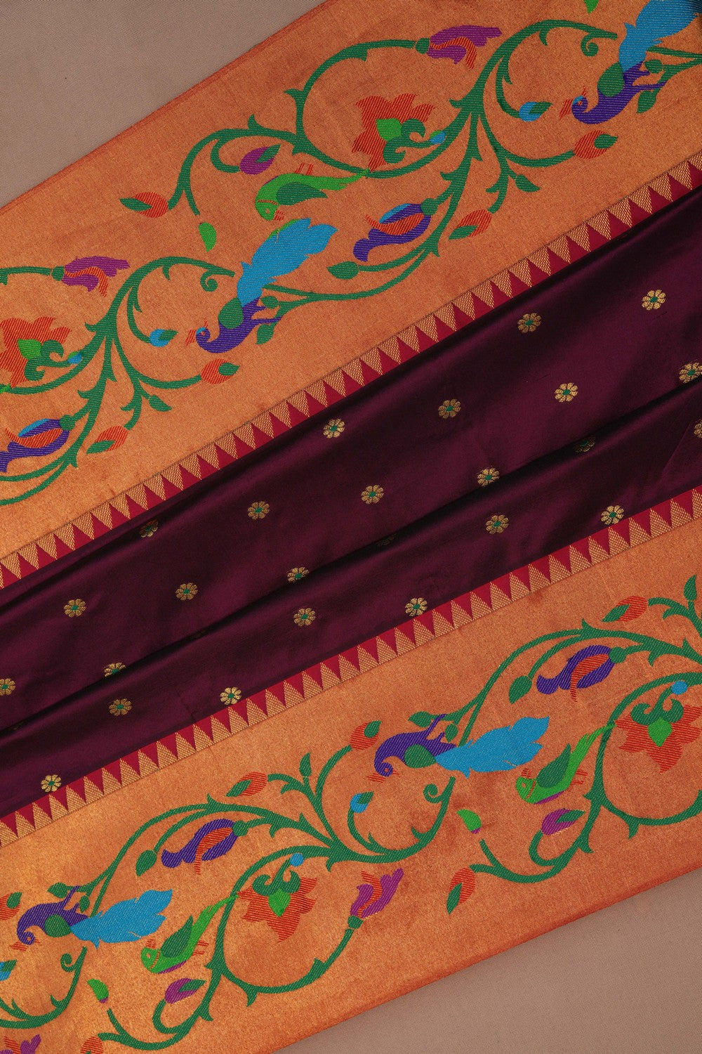 Paithani Deep-Wine Saree