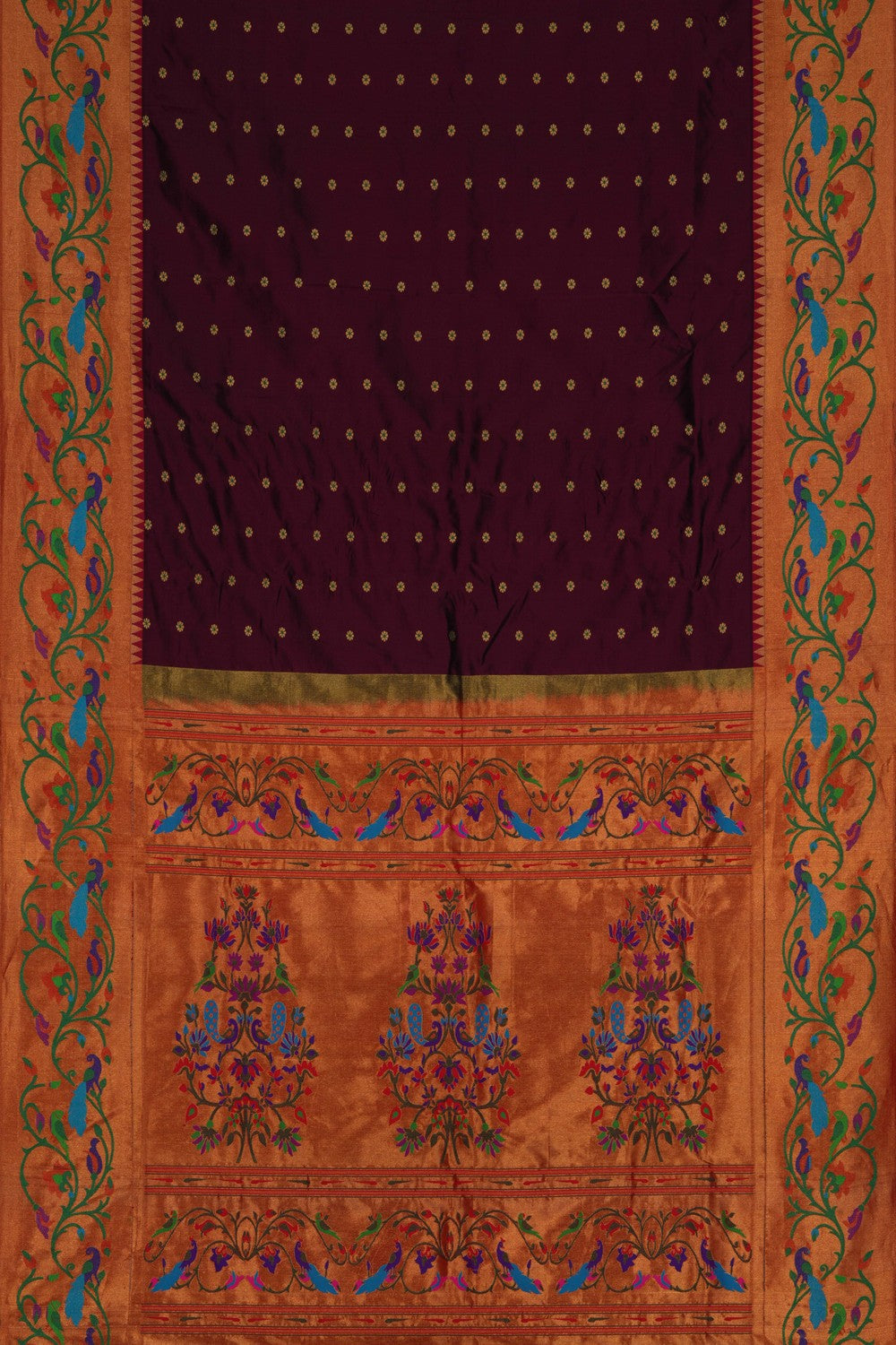 Image of Paithani Deep-Wine Saree