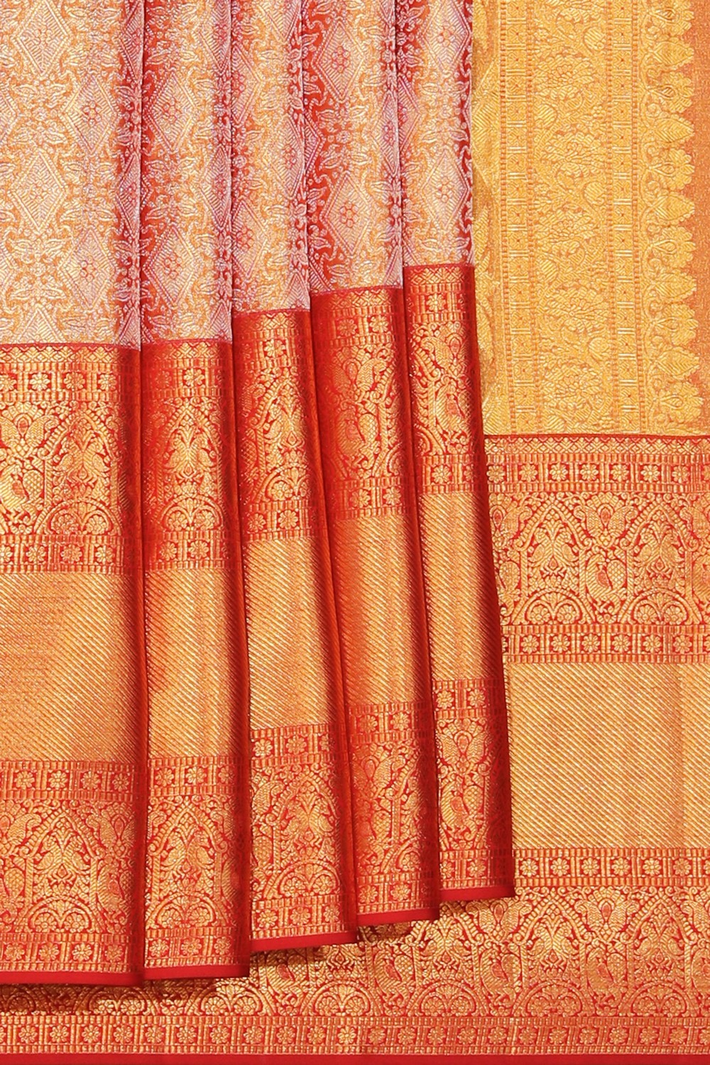 Collection of Kanchipattu Brocade Gold Saree in a gallery layout