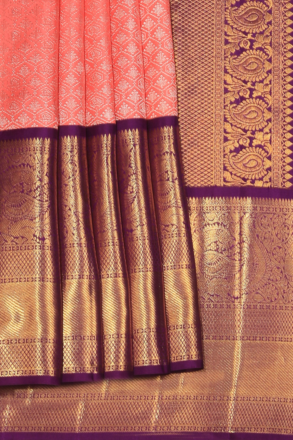 Kanchi Silk Brocade Pink Saree