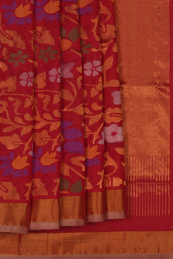 Image of Uppada Jamdani Red Saree