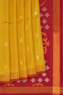Image of Uppada Jamdani Spring Yellow Saree