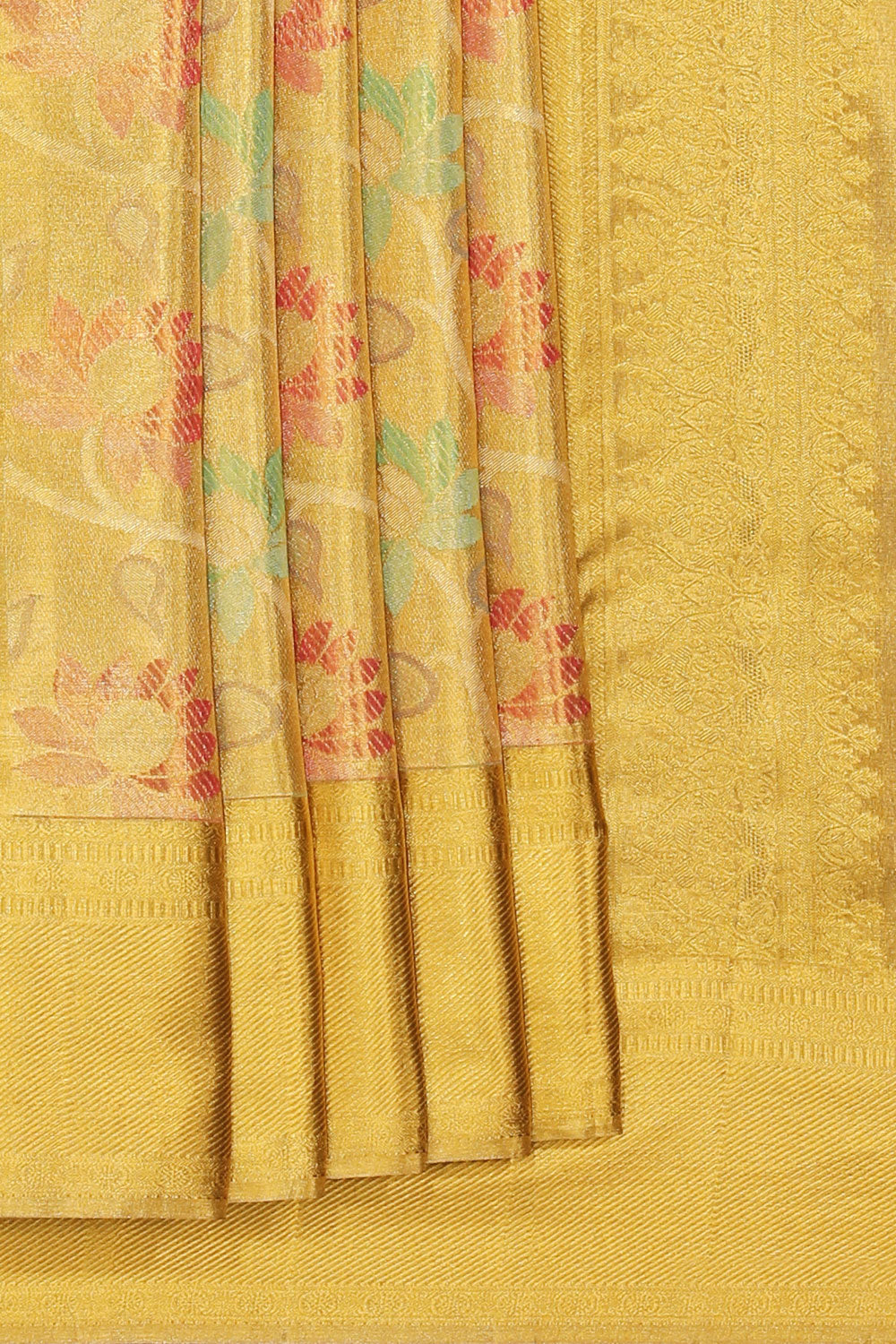 Kanchipattu Tissue Brocade Gold Saree