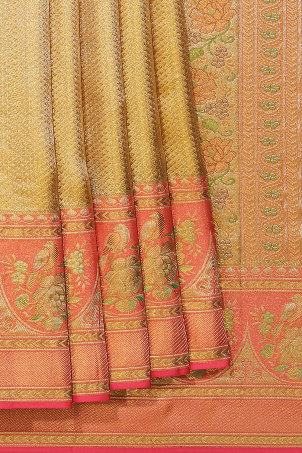 Kanchipattu Tissue Brocade Gold Saree