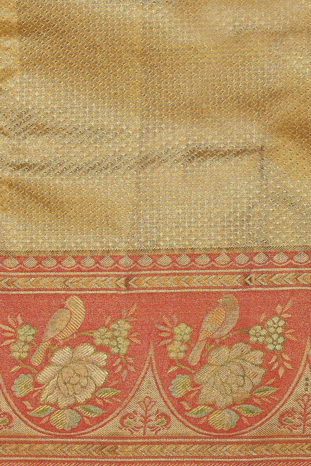 Kanchipattu Tissue Brocade Gold Saree