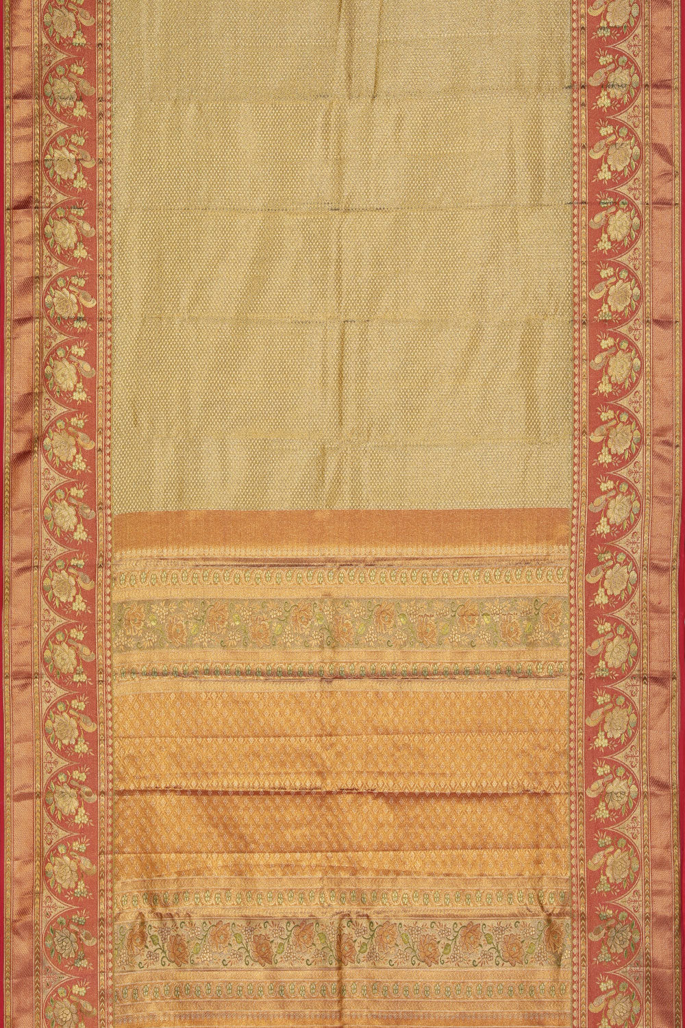 Kanchipattu Tissue Brocade Gold Saree