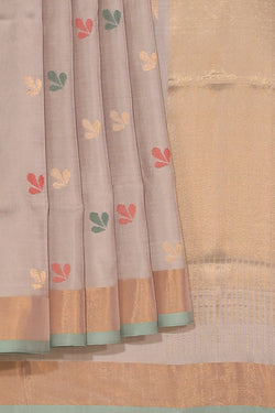 Image of Uppada Silk Light-Grey Saree