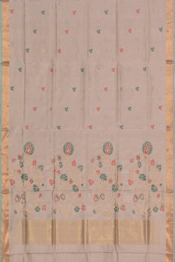 Image of Uppada Silk Light-Grey Saree