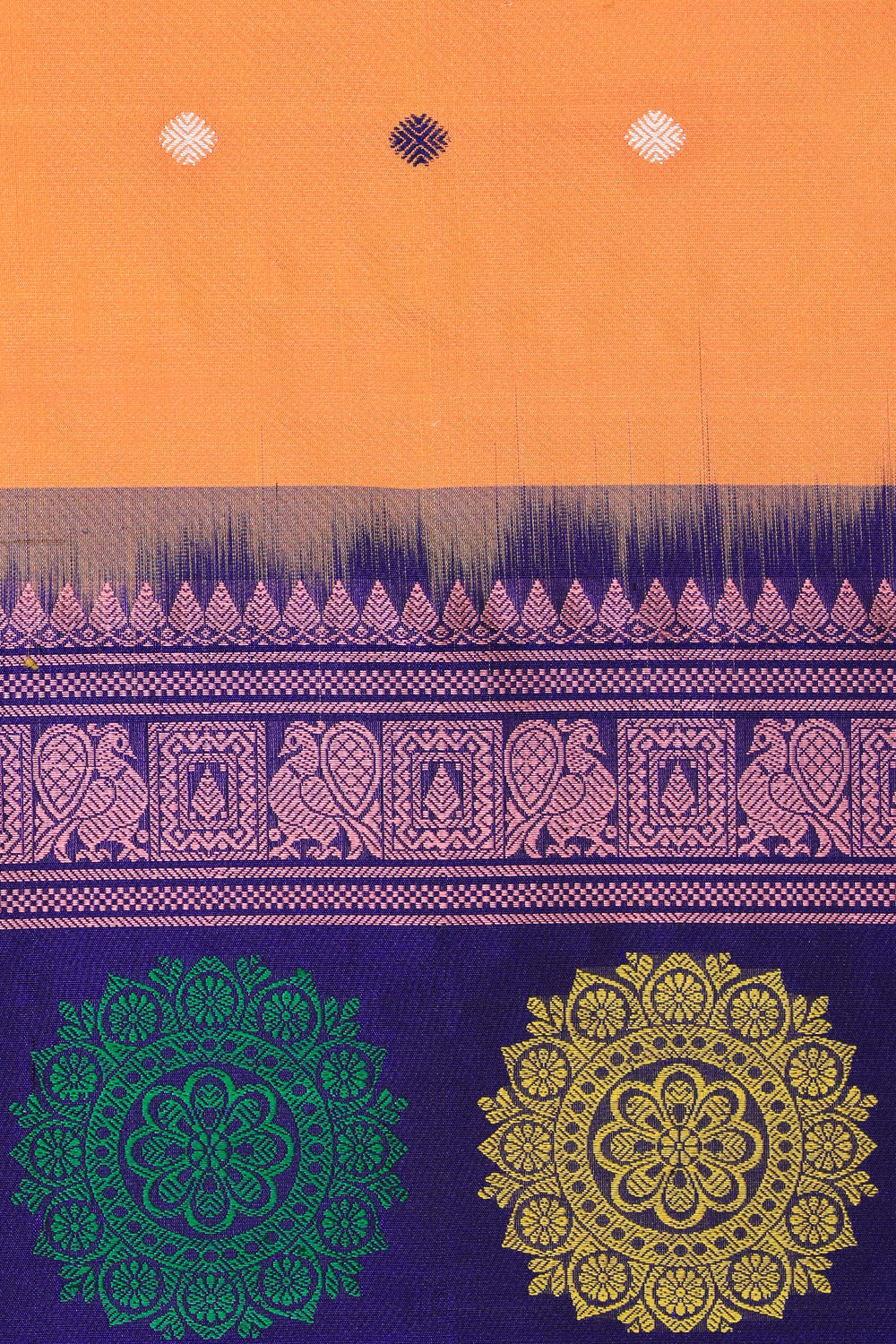Image of Gadwal Silk Orange Dupatta