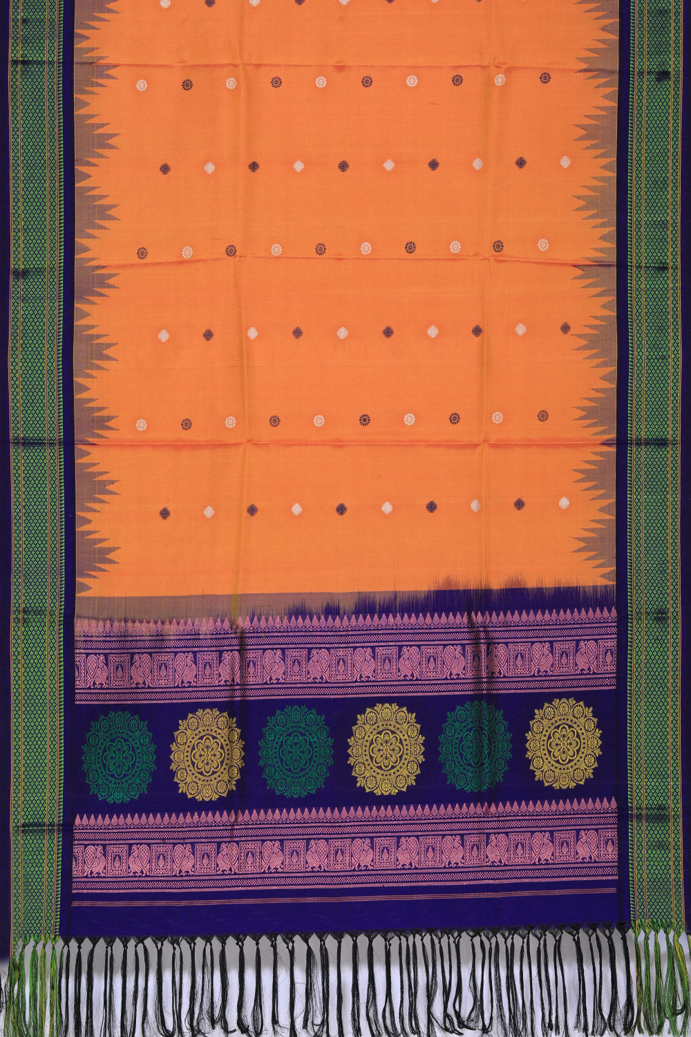 Gadwal Silk Orange Dupatta