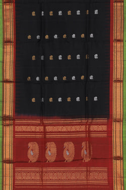 Image of Gadwal Silk Black Dupatta