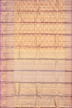 Image of Kanchipuram Silk Tissue Brocade Gold Saree