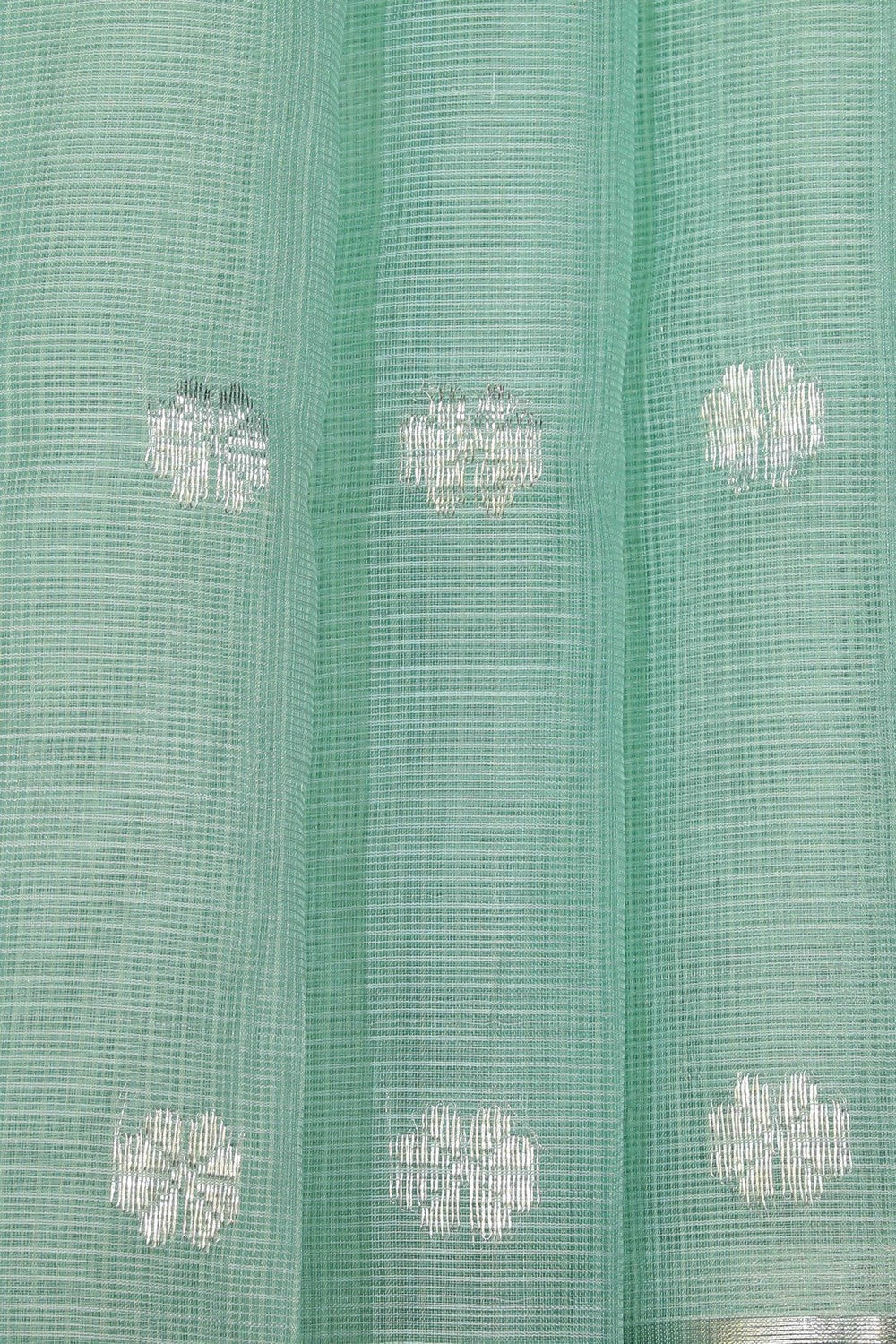 Pure Zari Kota Sea Green Saree