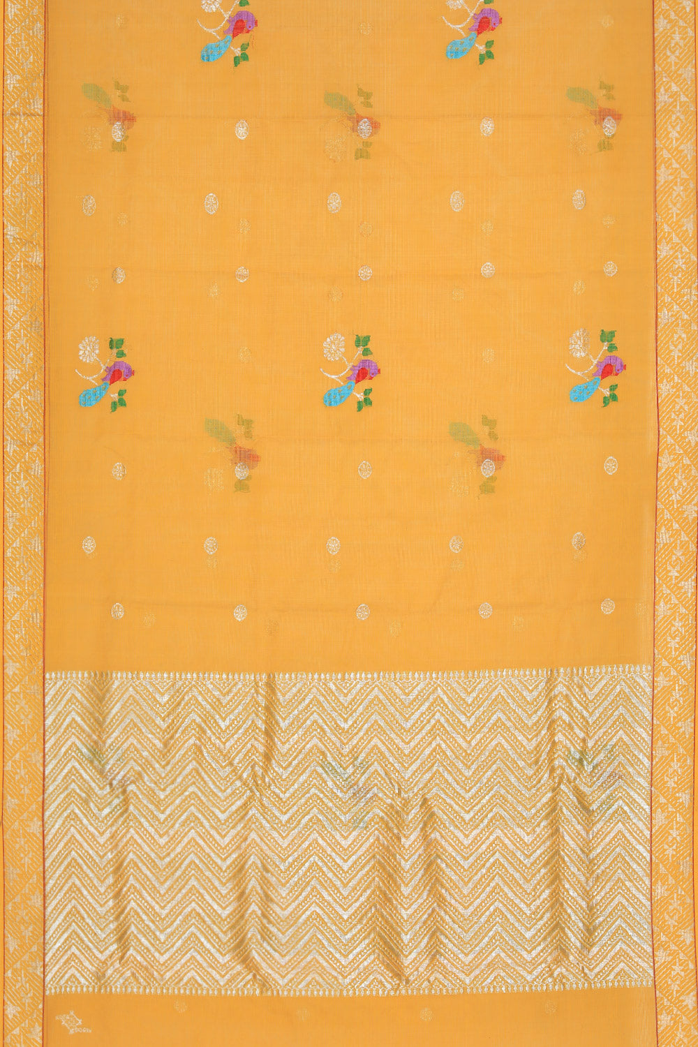 Pure Zari Kota Yellow Saree