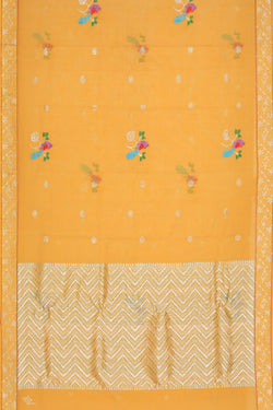 Image of Pure Zari Kota Yellow Saree