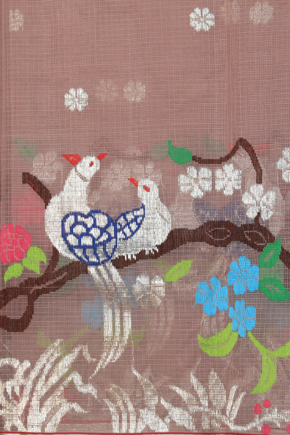 Image of Pure Zari Kota Light Ash Grey Saree