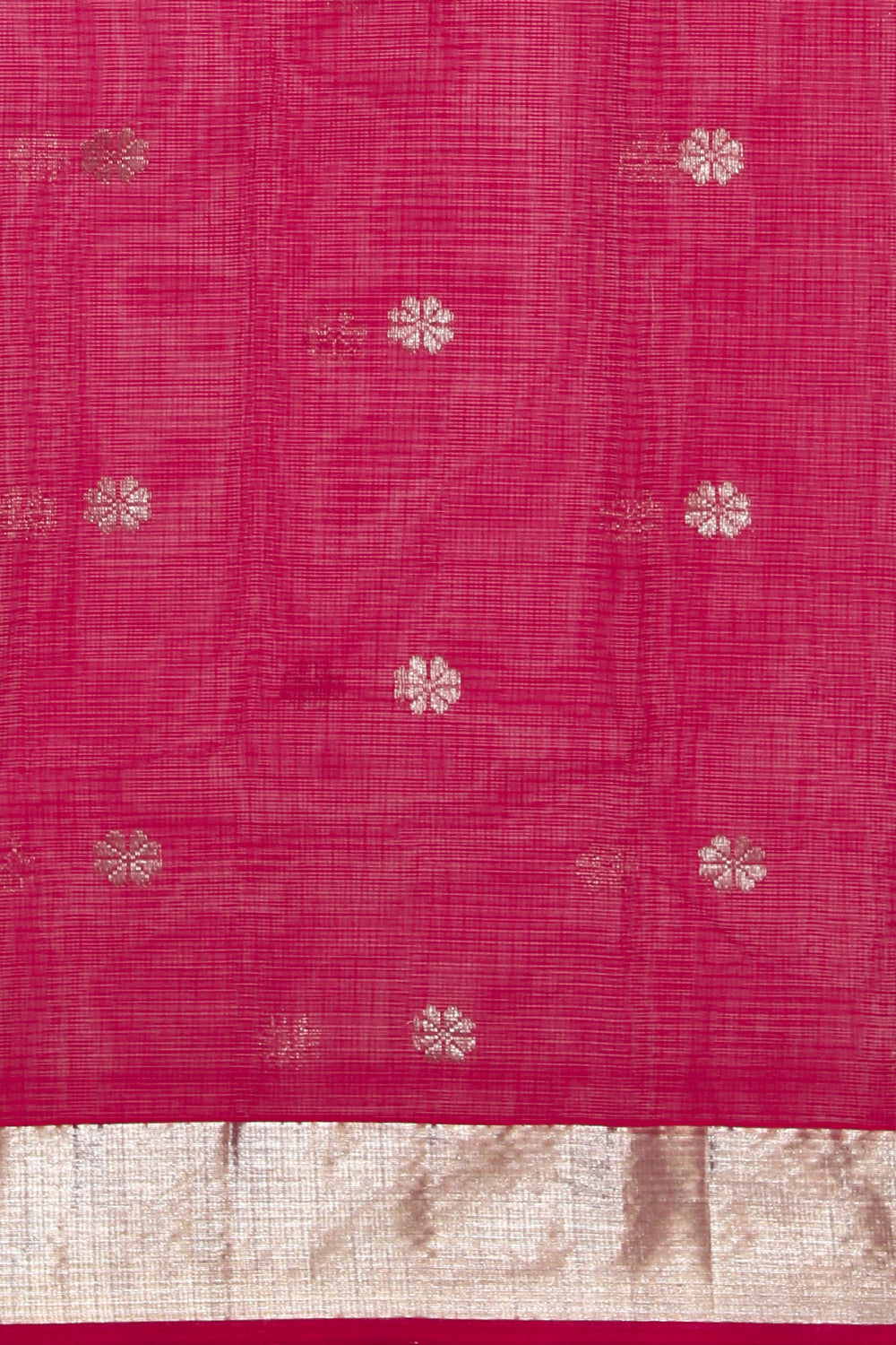 Image of Pure Zari Kota Light Ash Grey Saree