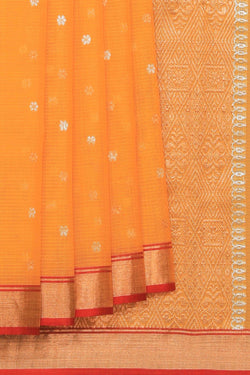 Image of Pure Zari Kota Mustard Saree