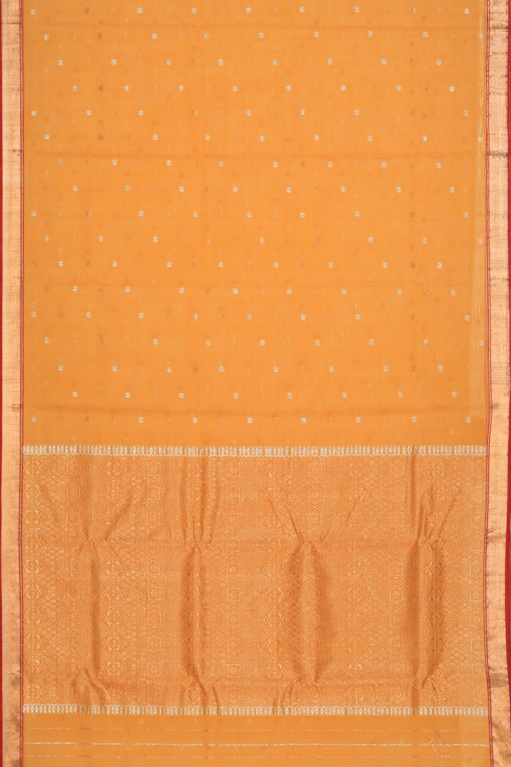 Collection of Pure Zari Kota Mustard Saree in a gallery layout