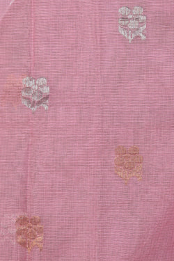 Image of Pure Zari Kota Pink Saree