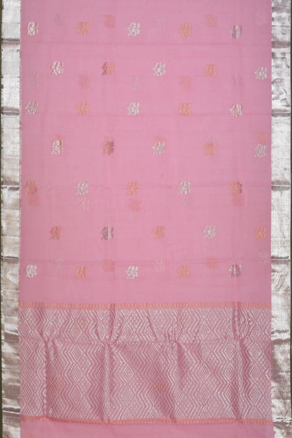 Pure Zari Kota Pink Saree