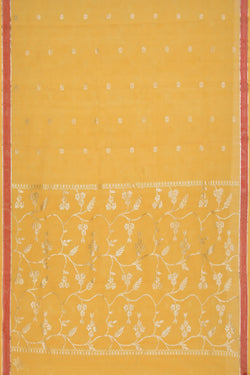 Image of Pure Zari Kota Yellow Saree