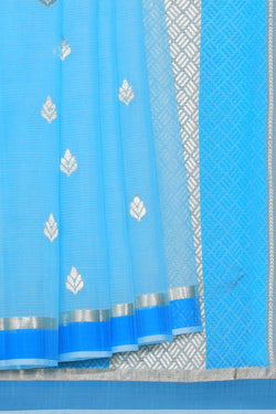 Collection of Pure Zari Kota Blue Saree in a gallery layout