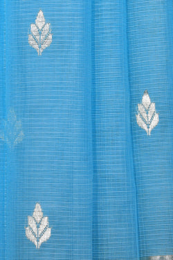 Collection of Pure Zari Kota Blue Saree in a gallery layout