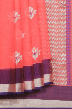 Collection of Pure Zari Kota Pink Saree in a gallery layout