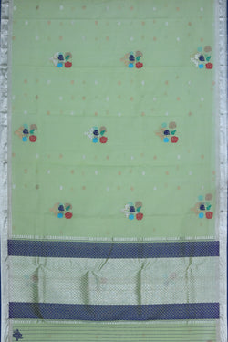 Collection of Pure Zari Kota Green Saree in a gallery layout