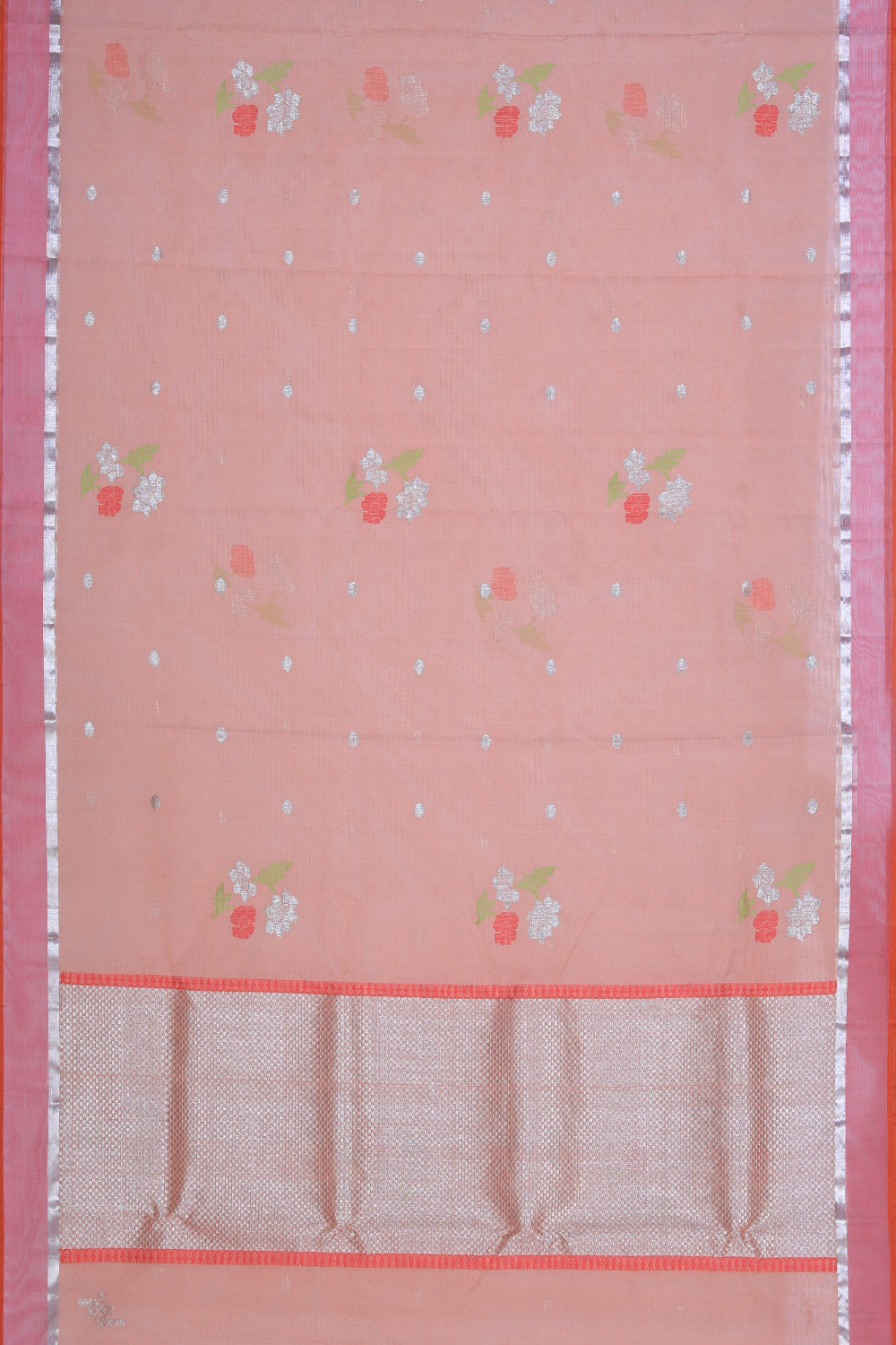 Collection of Pure Zari Kota Peach Saree in a gallery layout